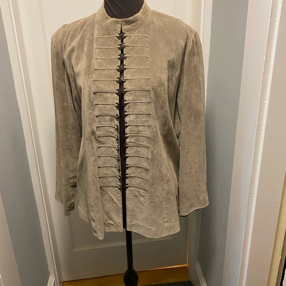 Chico’s Taupe Suede Jacket Size 3
